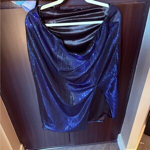 VENUS Midnight Black and Sapphire Blue Dress